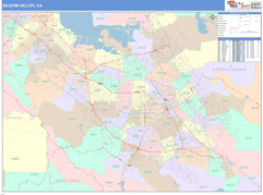 South Bay-Silicon Valley Metro Area Digital Map Color Cast Style